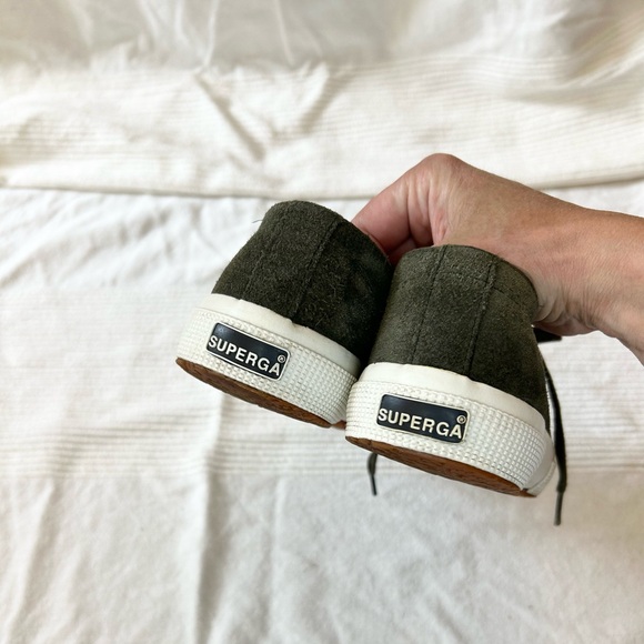 Superga Green Suede Low Top Sneaker Shoe - Picture 10 of 14